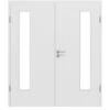 HÖRMANN Doppelflügeltür Bütte Weiß Duradecor ProLine Mit Lichtausschnitt LA 24 Bandseitig Mit Zarge