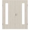 HÖRMANN Doppelflügeltür Gebürstete Salzeiche Duradecor ProLine Mit Lichtausschnitt LA 24 Bandseitig Mit Zarge