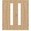 HÖRMANN Doppelflügeltür Wildeiche Duradecor ProLine Mit Lichtausschnitt LA 24 Schlossseitig Mit Zarge