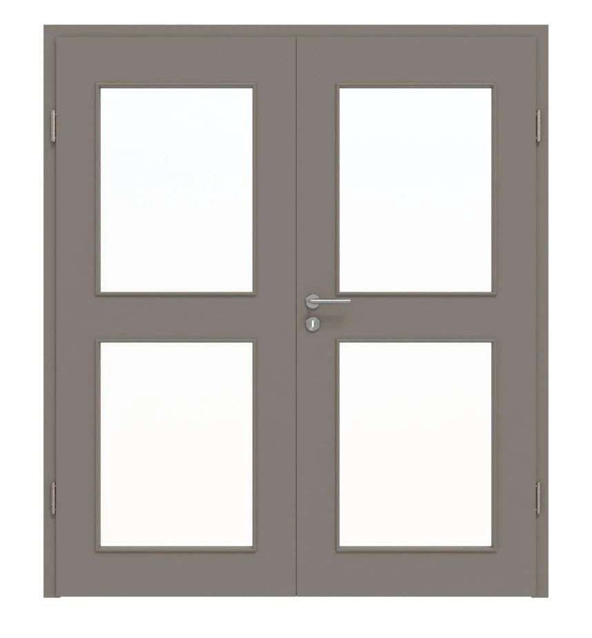 HÖRMANN Doppelflügeltür Taupe RAL 7048 Lack ProLine Mit Lichtausschnitt LA-12 Mit Zarge 1 HÖRMANN Doppelflügeltür Taupe RAL 7048 Lack ProLine Mit Lichtausschnitt LA-12 Mit Zarge