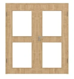 HÖRMANN Doppelflügeltür Wildeiche Duradecor ProLine Mit Lichtausschnitt LA 12 Mit Zarge