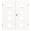HÖRMANN Doppelflügeltür Gebürstetes Weiß Duradecor ProLine Mit Lichtausschnitt LA 14 Mit Zarge