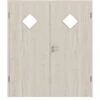 HÖRMANN Doppelflügeltür Gebürstete Salzeiche Duradecor ProLine Mit Lichtausschnitt LA 6 Raute Mit Zarge