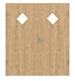 HÖRMANN Doppelflügeltür Wildeiche Duradecor ProLine Mit Lichtausschnitt LA 6 Raute Mit Zarge