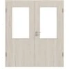 HÖRMANN Doppelflügeltür Gebürstete Salzeiche Duradecor ProLine Mit Lichtausschnitt LA 7 Mit Zarge