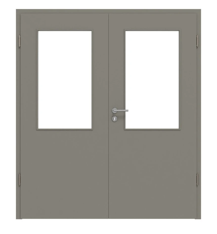 HÖRMANN Doppelflügeltür Staubgrau RAL 7037 Duradecor ProLine Mit Lichtausschnitt LA 7 Mit Zarge 1 HÖRMANN Doppelflügeltür Staubgrau RAL 7037 Duradecor ProLine Mit Lichtausschnitt LA 7 Mit Zarge