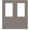 HÖRMANN Doppelflügeltür Taupe RAL 7048 Lack ProLine Mit Lichtausschnitt LA-7 Mit Zarge