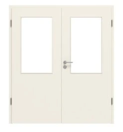 HÖRMANN Doppelflügeltür Reinweiß RAL 9010 Lack ProLine Mit Lichtausschnitt LA 7 Mit Zarge