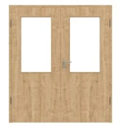 HÖRMANN Doppelflügeltür Wildeiche Duradecor ProLine Mit Lichtausschnitt LA 7 Mit Zarge