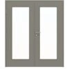 HÖRMANN Doppelflügeltür Staubgrau RAL 7037 Lack ProLine Mit Lichtausschnitt LA-8 Mit Zarge