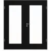 HÖRMANN Doppelflügeltür Schwarz RAL 9005 Lack ProLine Mit Lichtausschnitt LA-8 Mit Zarge
