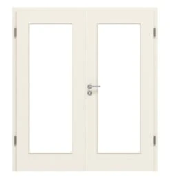 HÖRMANN Doppelflügeltür Reinweiß RAL 9010 Lack ProLine Mit Lichtausschnitt LA 8 Mit Zarge