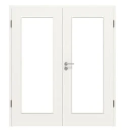 HÖRMANN Doppelflügeltür Verkehrsweiß RAL 9016 Duradecor ProLine Mit Lichtausschnitt LA 8 Mit Zarge