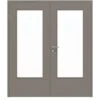 HÖRMANN Doppelflügeltür Taupe RAL 7048 Lack ProLine Mit Lichtausschnitt LA-DIN Mit Zarge
