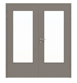 HÖRMANN Doppelflügeltür Taupe RAL 7048 Lack ProLine Mit Lichtausschnitt LA-DIN Mit Zarge