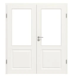 HÖRMANN Doppelflügeltür Carolina 1 Weißlack ClassicLine Mit Lichtausschnitt LA Mit Zarge