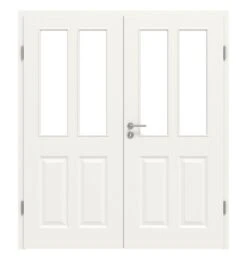 HÖRMANN Doppelflügeltür Carolina 2 Weißlack ClassicLine Mit Lichtausschnitt LA 1 Mit Zarge