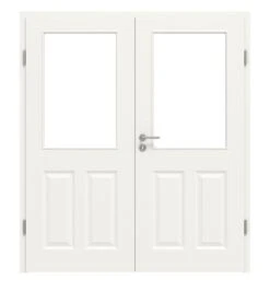 HÖRMANN Doppelflügeltür Carolina 2 Weißlack ClassicLine Mit Lichtausschnitt LA 2 Mit Zarge