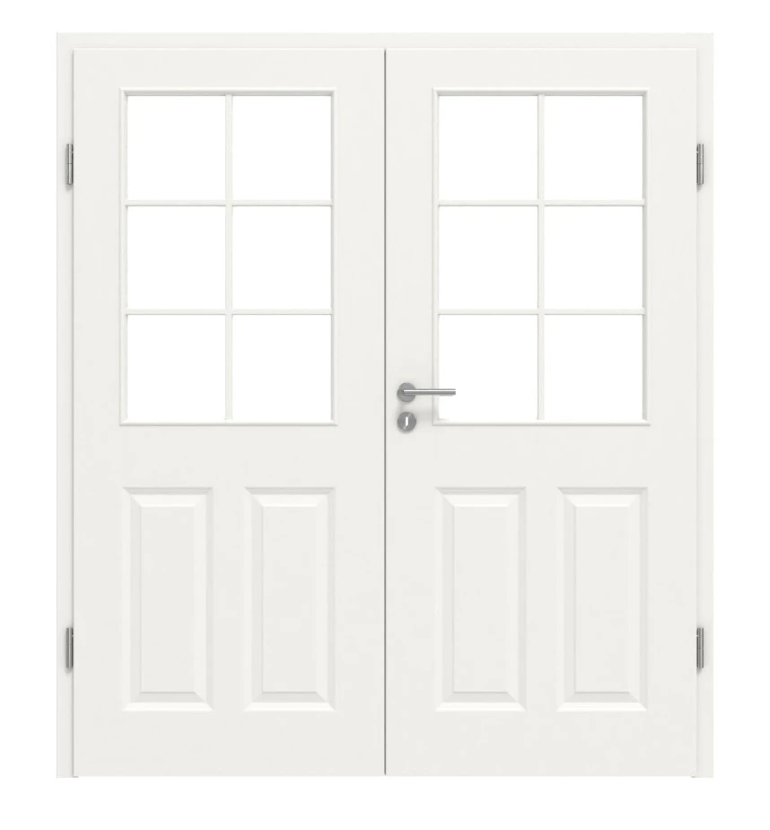 HÖRMANN Doppelflügeltür Carolina 2 Weißlack ClassicLine Mit Lichtausschnitt LA 2 Sprosse 2/3 Mit Zarge 1 HÖRMANN Doppelflügeltür Carolina 2 Weißlack ClassicLine Mit Lichtausschnitt LA 2 Sprosse 2/3 Mit Zarge