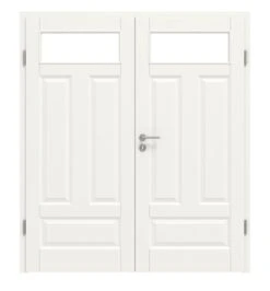 HÖRMANN Doppelflügeltür Carolina 5 Weißlack ClassicLine Mit Lichtausschnitt LA 1 Mit Zarge