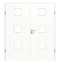 HÖRMANN Doppelflügeltür Ultramatt Weiß Proline Concepto Mit Lichtausschnitt LA 10 Mit Zarge