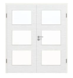 HÖRMANN Doppelflügeltür Schiefer Weiß Proline Concepto Mit Lichtausschnitt LA 11 Mit Zarge