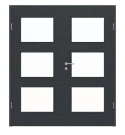 HÖRMANN Doppelflügeltür Leinen Anthrazit Proline Concepto Mit Lichtausschnitt LA 11 Mit Zarge