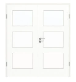HÖRMANN Doppelflügeltür Ultramatt Weiß Proline Concepto Mit Lichtausschnitt LA 11 Mit Zarge
