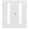 HÖRMANN Doppelflügeltür Leinen Weiß Proline Concepto Mit Lichtausschnitt LA 24 Mit Zarge