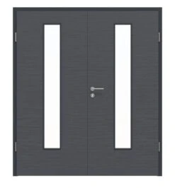 HÖRMANN Doppelflügeltür Schiefer Anthrazit Proline Concepto Mit Lichtausschnitt LA 24 Mit Zarge
