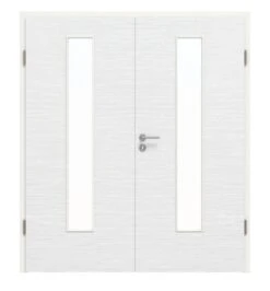 HÖRMANN Doppelflügeltür Schiefer Weiß Proline Concepto Mit Lichtausschnitt LA 24 Mit Zarge