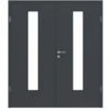 HÖRMANN Doppelflügeltür Ultramatt Anthrazit Proline Concepto Mit Lichtausschnitt LA 24 Mit Zarge