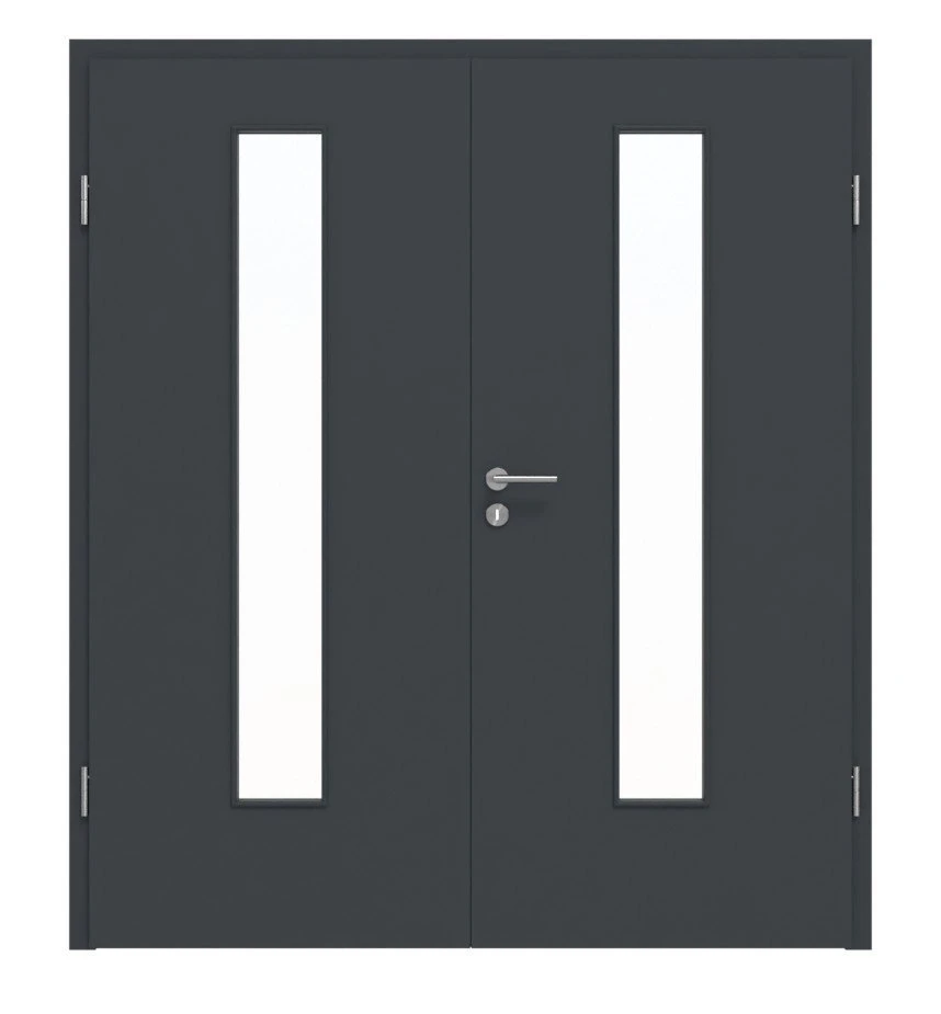 HÖRMANN Doppelflügeltür Ultramatt Anthrazit Proline Concepto Mit Lichtausschnitt LA 24 Mit Zarge 1 HÖRMANN Doppelflügeltür Ultramatt Anthrazit Proline Concepto Mit Lichtausschnitt LA 24 Mit Zarge