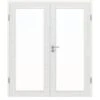 HÖRMANN Doppelflügeltür Leinen Weiß Proline Concepto Mit Lichtausschnitt LA 27 Mit Zarge