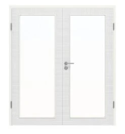 HÖRMANN Doppelflügeltür Leinen Weiß Proline Concepto Mit Lichtausschnitt LA 27 Mit Zarge