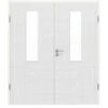 HÖRMANN Doppelflügeltür Leinen Weiß Proline Concepto Mit Lichtausschnitt LA 4 Mit Zarge