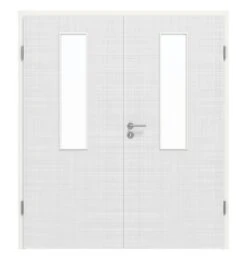 HÖRMANN Doppelflügeltür Leinen Weiß Proline Concepto Mit Lichtausschnitt LA 4 Mit Zarge