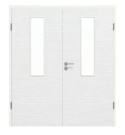 HÖRMANN Doppelflügeltür Schiefer Weiß Proline Concepto Mit Lichtausschnitt LA 4 Mit Zarge