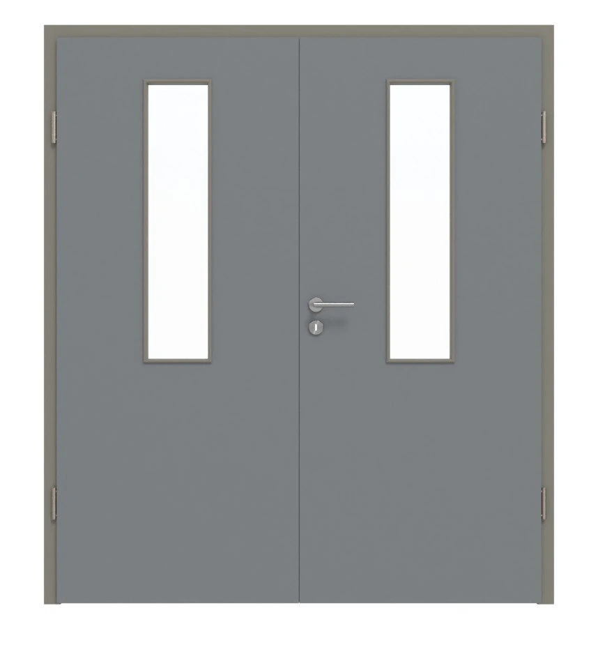 HÖRMANN Doppelflügeltür Ultramatt Staubgrau Proline Concepto Mit Lichtausschnitt LA 4 Mittig Mit Zarge 1 HÖRMANN Doppelflügeltür Ultramatt Staubgrau Proline Concepto Mit Lichtausschnitt LA 4 Mittig Mit Zarge