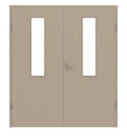 HÖRMANN Doppelflügeltür Ultramatt Taupe Proline Concepto Mit Lichtausschnitt LA 4 Mit Zarge