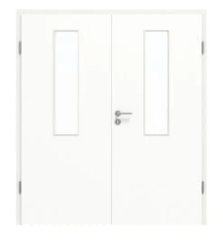 HÖRMANN Doppelflügeltür Ultramatt Weiß Proline Concepto Mit Lichtausschnitt LA 4 Mit Zarge