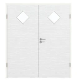 HÖRMANN Doppelflügeltür Schiefer Weiß Proline Concepto Mit Lichtausschnitt LA 6 Mit Zarge