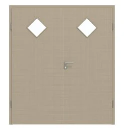 HÖRMANN Doppelflügeltür Leinen Taupe Proline Concepto Mit Lichtausschnitt LA 6 Mit Zarge