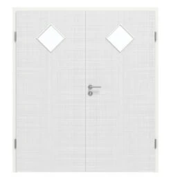 HÖRMANN Doppelflügeltür Leinen Weiß Proline Concepto Mit Lichtausschnitt LA 6 Mit Zarge