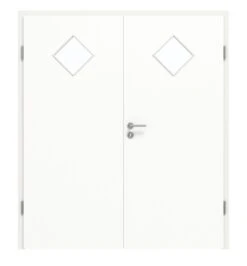 HÖRMANN Doppelflügeltür Ultramatt Weiß Proline Concepto Mit Lichtausschnitt LA 6 Mit Zarge