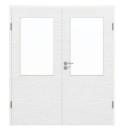 HÖRMANN Doppelflügeltür Schiefer Weiß Proline Concepto Mit Lichtausschnitt LA 7 Mit Zarge