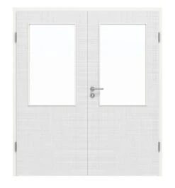 HÖRMANN Doppelflügeltür Leinen Weiß Proline Concepto Mit Lichtausschnitt LA 7 Mit Zarge