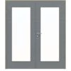 HÖRMANN Doppelflügeltür Schiefer Staubgrau Proline Concepto Mit Lichtausschnitt LA 8 Mit Zarge