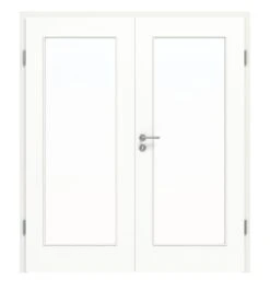 HÖRMANN Doppelflügeltür Ultramatt Weiß Proline Concepto Mit Lichtausschnitt LA 8 Mit Zarge