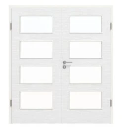 HÖRMANN Doppelflügeltür Schiefer Weiß Proline Concepto Mit Lichtausschnitt LA 9 Mit Zarge